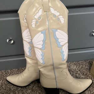 Lemon Drop Cream Mallow Cowboy Boots